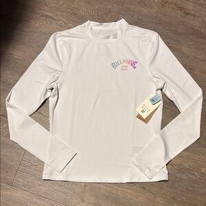 Billabong White Long Sleeve Swim Top